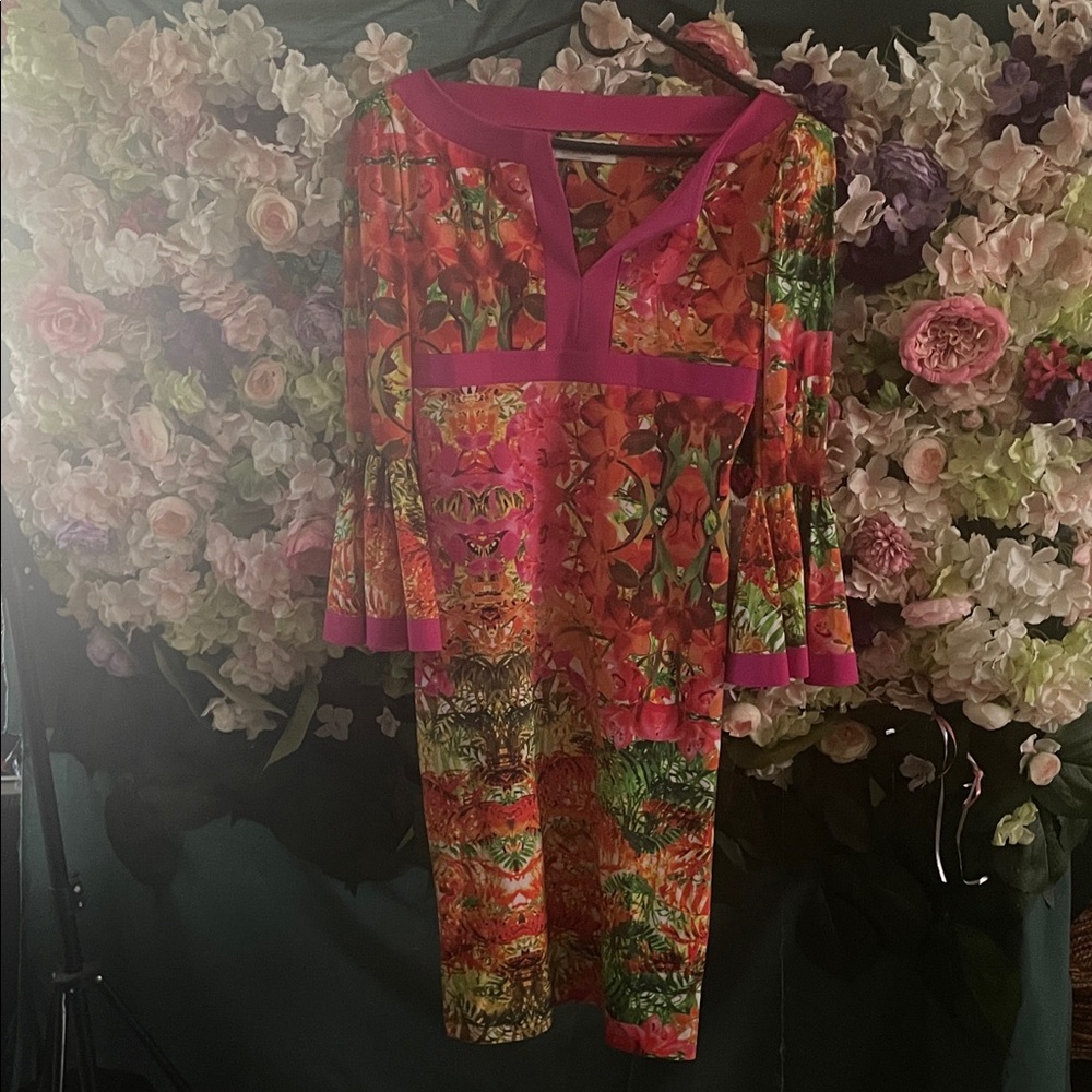 Chiara Boni Colorful Long Sleeve Dress